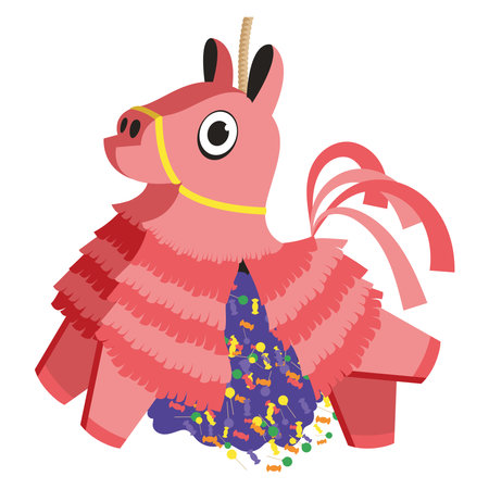 mexican pinata pink horseのイラスト素材