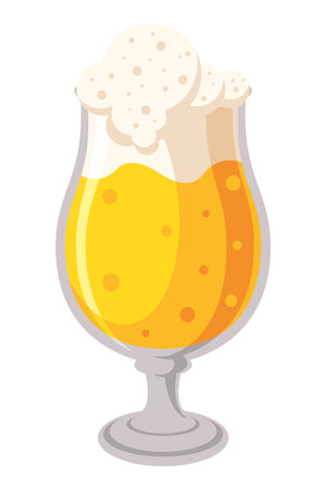 beer glass with foamのイラスト素材