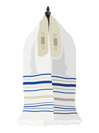 jewish tallit with decorationsのイラスト素材