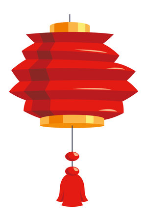 china red lantern illustrationのイラスト素材