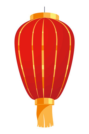 china red lantern hang isolatedのイラスト素材