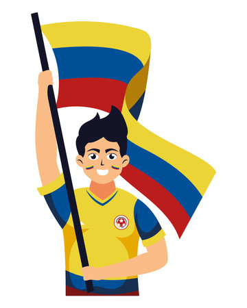 soccer colombia fanのイラスト素材