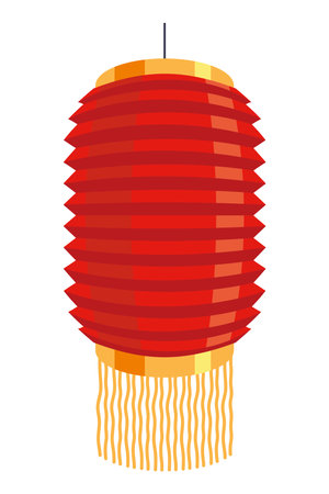 china red lantern isolatedのイラスト素材