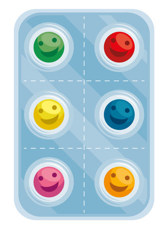 anti depression illustration with pills tabletのイラスト素材