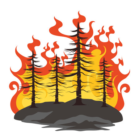 forest fires deforestationのイラスト素材