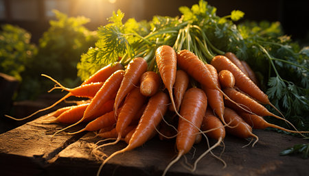 Fresh organic vegetables, healthy eating, nature colorful bounty generated by artificial intelligenceの素材