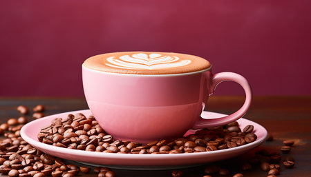 Freshness in a cup, coffee heat, a frothy addiction generated by artificial intelligenceの素材