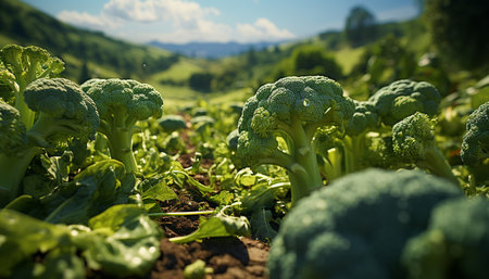 Fresh vegetables from the farm, nature healthy eating art generated by artificial intelligenceの素材