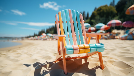 Summer vacations relaxation, fun, and beauty in nature generated by artificial intelligenceの素材