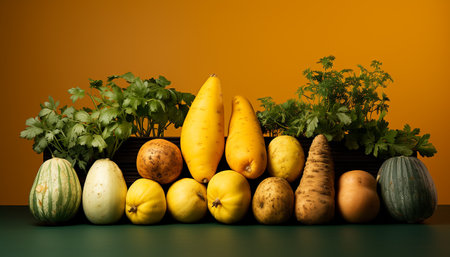 Freshness of nature harvest healthy, organic, vegetarian food generated by artificial intelligenceの素材