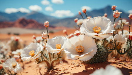 Yellow daisy blossoms in the meadow, nature vibrant beauty generated by artificial intelligenceの素材