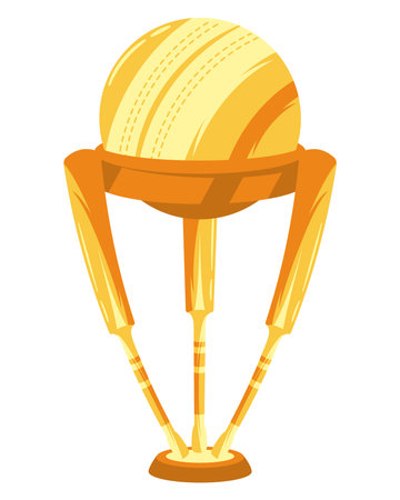 cricket gold trophyのイラスト素材
