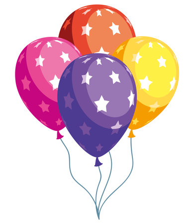 birthday party balloonsのイラスト素材
