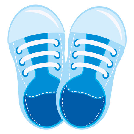 gender reveal blue bootiesのイラスト素材