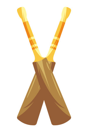 cricket bat equipment illustration designのイラスト素材