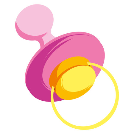 gender reveal pink pacifierのイラスト素材