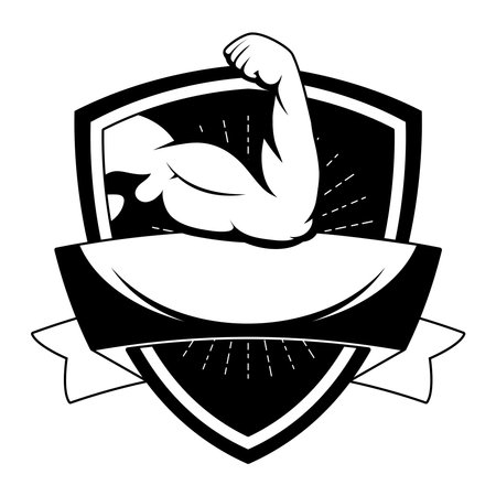 gym emblem bodybuildingのイラスト素材