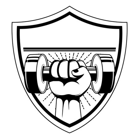 gym emblem strongのイラスト素材