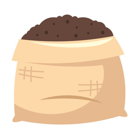 soil in burlap bagのイラスト素材