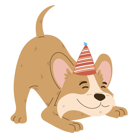 celebrating cute dog partyのイラスト素材