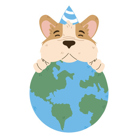 international dog day celebrationのイラスト素材