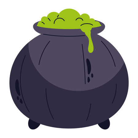 halloween witch pot with spellのイラスト素材