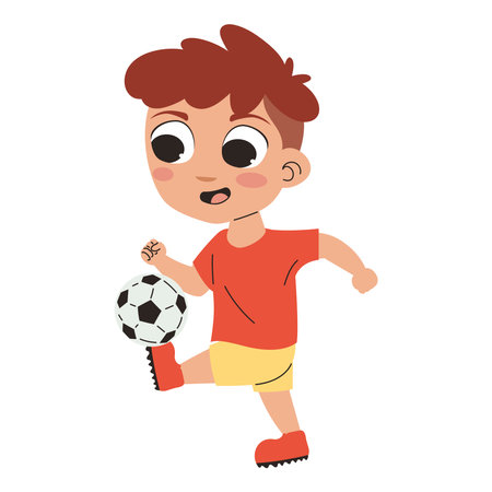 children soccer player sportのイラスト素材