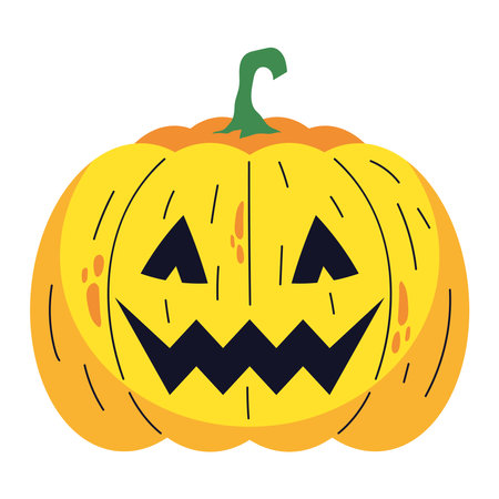 halloween funny pumpkin faceのイラスト素材
