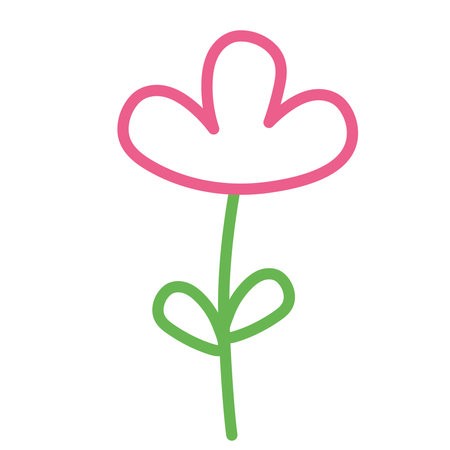 flower and leaf hand drawnのイラスト素材