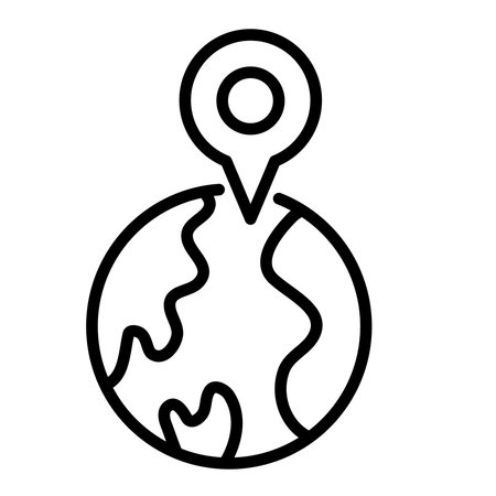 world map pin location iconのイラスト素材