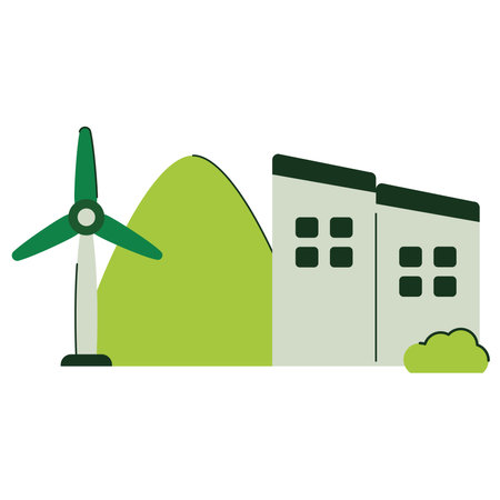 Wind power buildingのイラスト素材