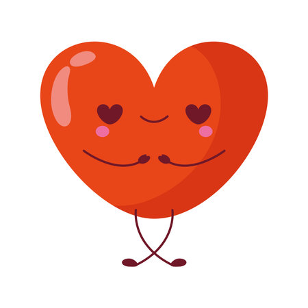 Red Heart Character Illustrationのイラスト素材