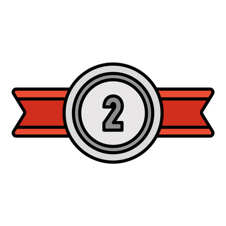 2nd place ribbon medal iconのイラスト素材