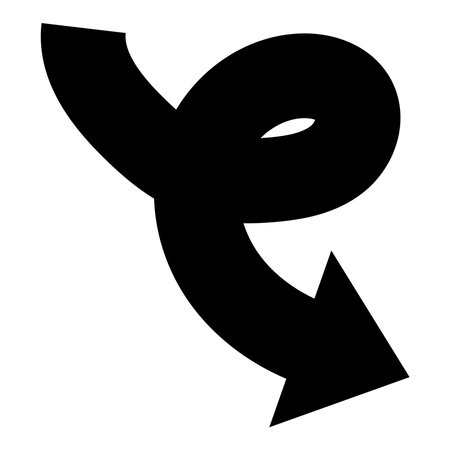 Arrow Bent Spiral Bold Thick Directionのイラスト素材