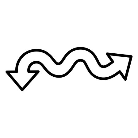 Double Ended Arrow Wavy Iconのイラスト素材