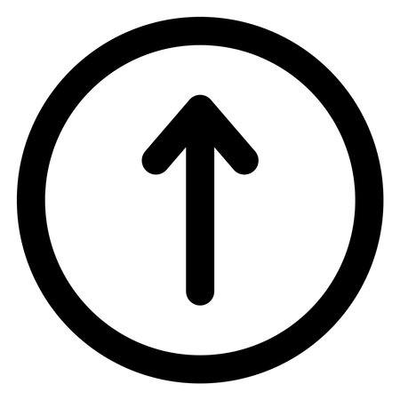 Arrow in Circle Upward Bold Thick Directionのイラスト素材