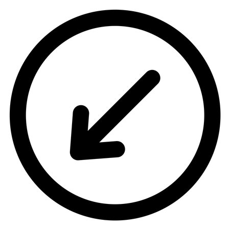 Arrow in Circle Diagonal Bold Directionのイラスト素材