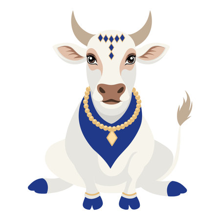 Indian Cow Ornamentedのイラスト素材