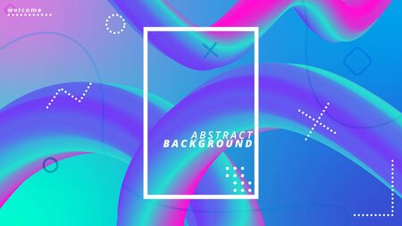 fluid gradient neon geometrical backgroundのイラスト素材