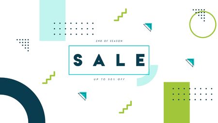 memphis geometrical sale backgroundのイラスト素材