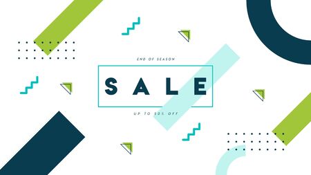 memphis geometrical sale backgroundのイラスト素材
