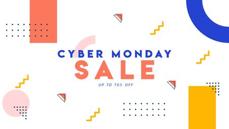 memphis geometrical cyber monday sale backgroundのイラスト素材