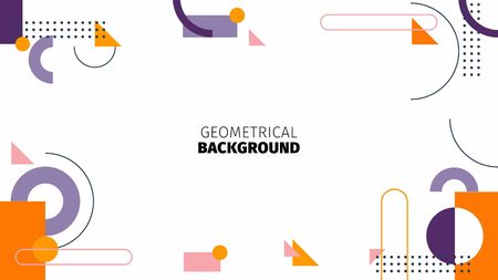 Geometric memphis colorful abstract shape backgroundのイラスト素材