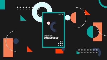 Geometric memphis colorful abstract shape backgroundのイラスト素材