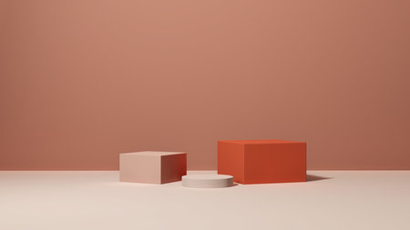 3D rendering display illustration. Mock up abstract geometric shape podium for product design....