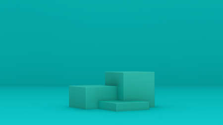 3D rendering display illustration. Mock up abstract geometric shape podium for product design. Perfect for product display advertisement.の写真素材