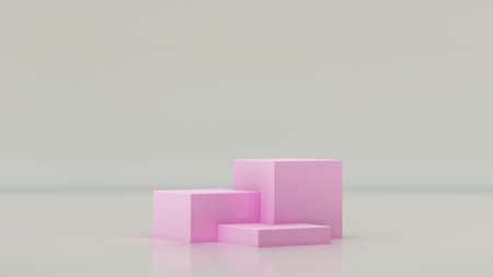 3D rendering display illustration. Mock up abstract geometric shape podium for product design. Perfect for product display advertisement.の写真素材
