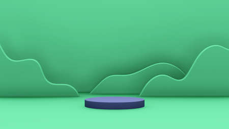 3D rendering display illustration. Mock up abstract geometric shape podium for product design. Perfect for product display advertisement.の写真素材