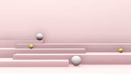 3d render image pink podium with pink background for product display advertisement.
