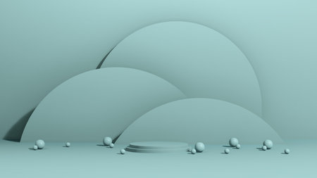 3d render image empty space podium with simple background for product display advertisement.
